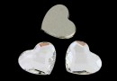 Swarovski, heart cabochon, crystal, 14mm - x1