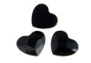 Swarovski, heart cabochon, jet, 14mm - x1