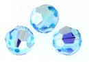 Swarovski, faceted round bead, aquamarine AB, 8mm - x2