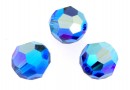 Swarovski, faceted round bead, capri blue AB, 8mm - x2