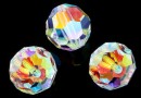 Swarovski, faceted round bead, crystal  2xAB, 10mm - x2