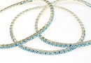 1028 Swarovski aquamarine bracelet, silver plated, 18cm - x1