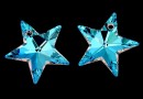 Swarovski, star pendant, blue aurora borealis, 28mm - x1