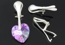 Earring findings, clips, 925 silver - x1pair