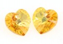 Swarovski, heart pendant, metallic sunshine, 10mm - x2