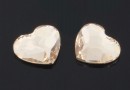 Swarovski, heart cabochon, light silk, 6mm - x2