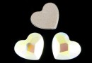 Swarovski, heart cabochon, aurora borealis, 6mm - x2