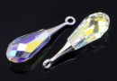 Swarovski, drop pendant, aurora borealis, 21mm - x1