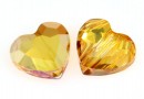 Swarovski, heart bead, metallic sunshine, 8mm - x2