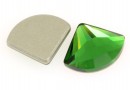 Swarovski, fan cabochon, dark moss green, 10mm - x1