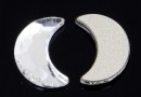 Swarovski, moon cabochon, crystal, 10mm - x1