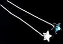 Earring findings, 925 silver, chain, for Swarovski star 10mm - x1pair