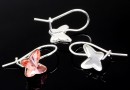 Earring findings, 925 silver, for Swarovski butterfly 8mm - x1pair