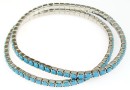 1088 Swarovski turquoise bracelet, rhodium plated, 18cm - x1