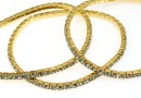 1088 Swarovski black diamond bracelet, gold plated, 18cm - x1