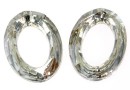 Swarovski, cosmic oval, silver shade comet argent light, 22x16mm - x1