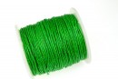 Waxed cord spool, raw green, 1mm - 82m