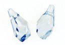 Swarovski, polygon drop pendant, blue shade, 13mm - x1