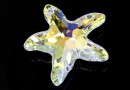 Swarovski, starfish pendant, aurora borealis, 40mm - x1