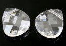 Swarovski, flat briolette, crystal, 15.4x14mm - x1