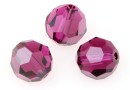 Swarovski, faceted round bead, fuchsia satin, 10mm - x2