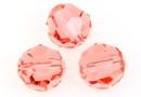 Swarovski, faceted round bead, rose peach, 10mm - x2