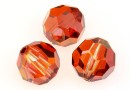 Swarovski, faceted round bead, red magma, 10mm - x2