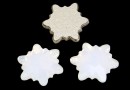 Swarovski, edelweiss cabochon, white opal, 10mm - x1