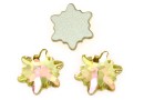 Swarovski, edelweiss cabochon, luminous green, 10mm - x1