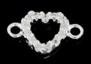 Link, heart, rhodium-plated 925 silver, 12.5mm - x1