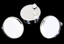 Earring base, 925 silver, cabochon 18mm - x1pair