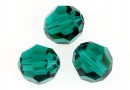 Swarovski, faceted round bead, emerald, 10mm - x2