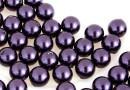 Swarovski one hole pearls, dark purple, 8mm - x2