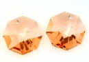 Swarovski, octagon pendant, light peach, 14mm - x1