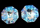 Swarovski, octagon link, blue aurora borealis, 24mm - x1