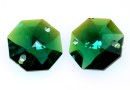 Swarovski, octagon link, emerald blue ab, 14mm - x1