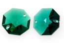 Swarovski, octagon link, emerald, 14mm - x1