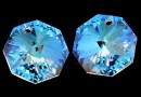 Swarovski, octagon pendant, blue aurora borealis, 24mm - x1