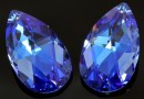 Swarovski, drop pendant, sapphire blue AB, 38mm - x1