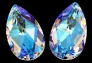 Swarovski, drop pendant, blue aurora borealis, 28mm - x1