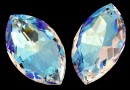 Swarovski, marquise pendant, blue aurora borealis, 38mm - x1