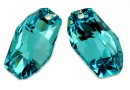 Swarovski, Meteor pendant, light turquoise foiled, 28mm - x1