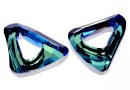 Swarovski, cosmic pendant triangle, bermuda blue, 14mm - x1