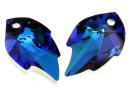 Swarovski, leaf pendant, bermuda blue, 26x16mm - x1