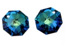 Swarovski, octagon pendant, bermuda blue, 14mm - x1