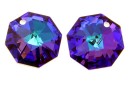 Swarovski, octagon pendant, heliotrope, 14mm - x1