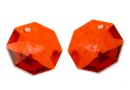 Swarovski, octagon pendant, red magma, 14mm - x1