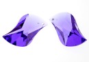 Swarovski, wave leaf pendant, blue violet, 30mm - x1