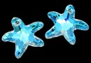 Swarovski, starfish pendant, blue aurora borealis, 20mm - x1