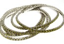 1088 Swarovski khaki bracelet, rhodium plated, 18cm - x1